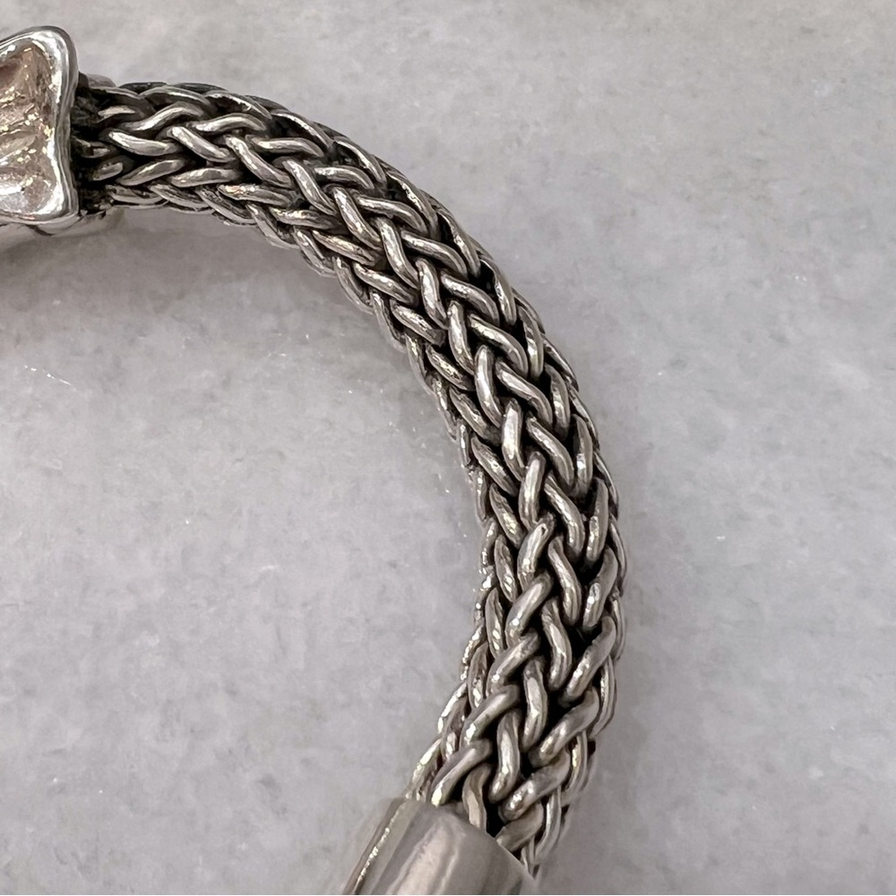 Sterling Silver Woven Link Elephant Bracelet - Picture 7 of 13